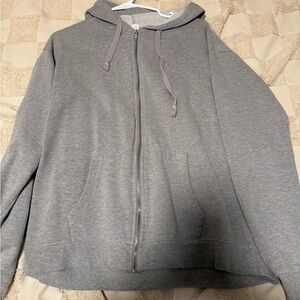 Gray Zip-Up Hoodie
